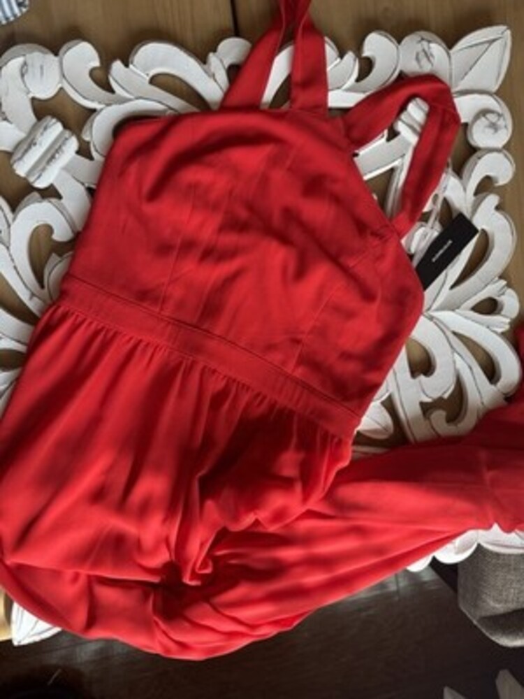 Lulus Formal Event Red Maxi Dress Halter Style Size M  Top NWT - Picture 9 of 11